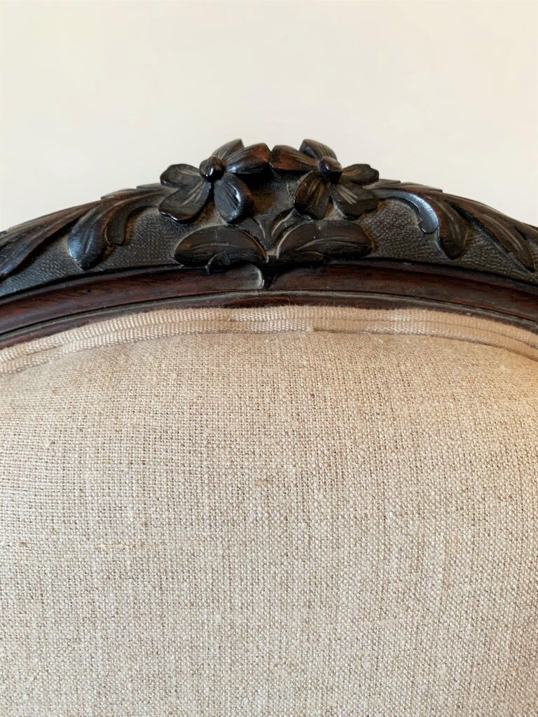 Fauteuil à la reine, style Louis XV, XIXème siècle