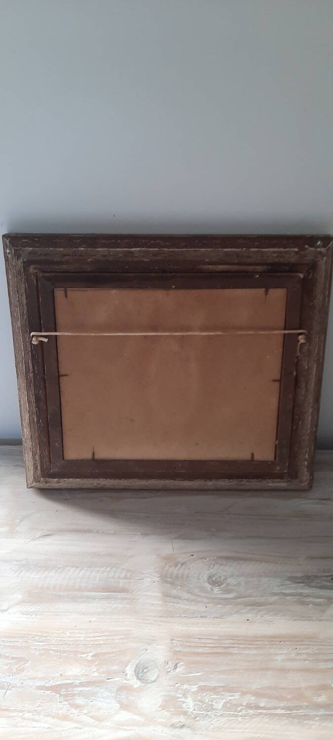 Old painting on cardboard still life