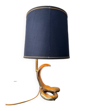 Cobra sculptural lamp in brass – Vintage French work, circa 19