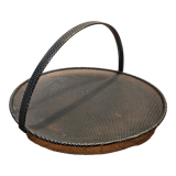 Black metal basket by Mathieu Mategot