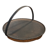 Black metal basket by Mathieu Mategot