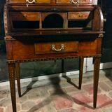 Louis XVI style cylinder desk inlaid