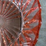 Chiseled pink glass salad bowl