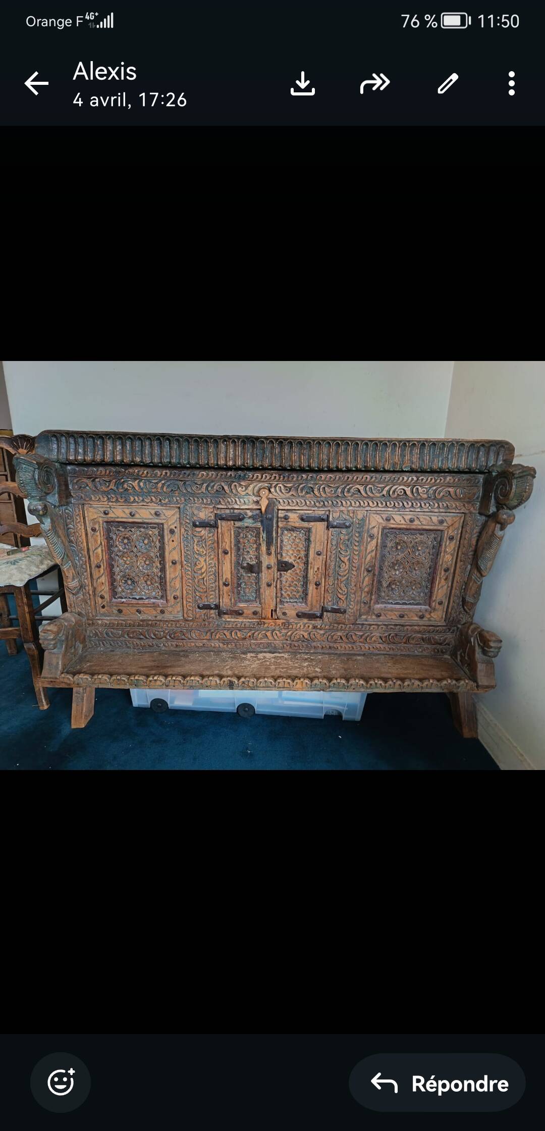 Indian buffet made of wood and iron