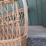Antique wicker magazine rack