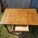 Old Farm Table - Wood Drawer Feet Compas Handle Vintage Porcelain