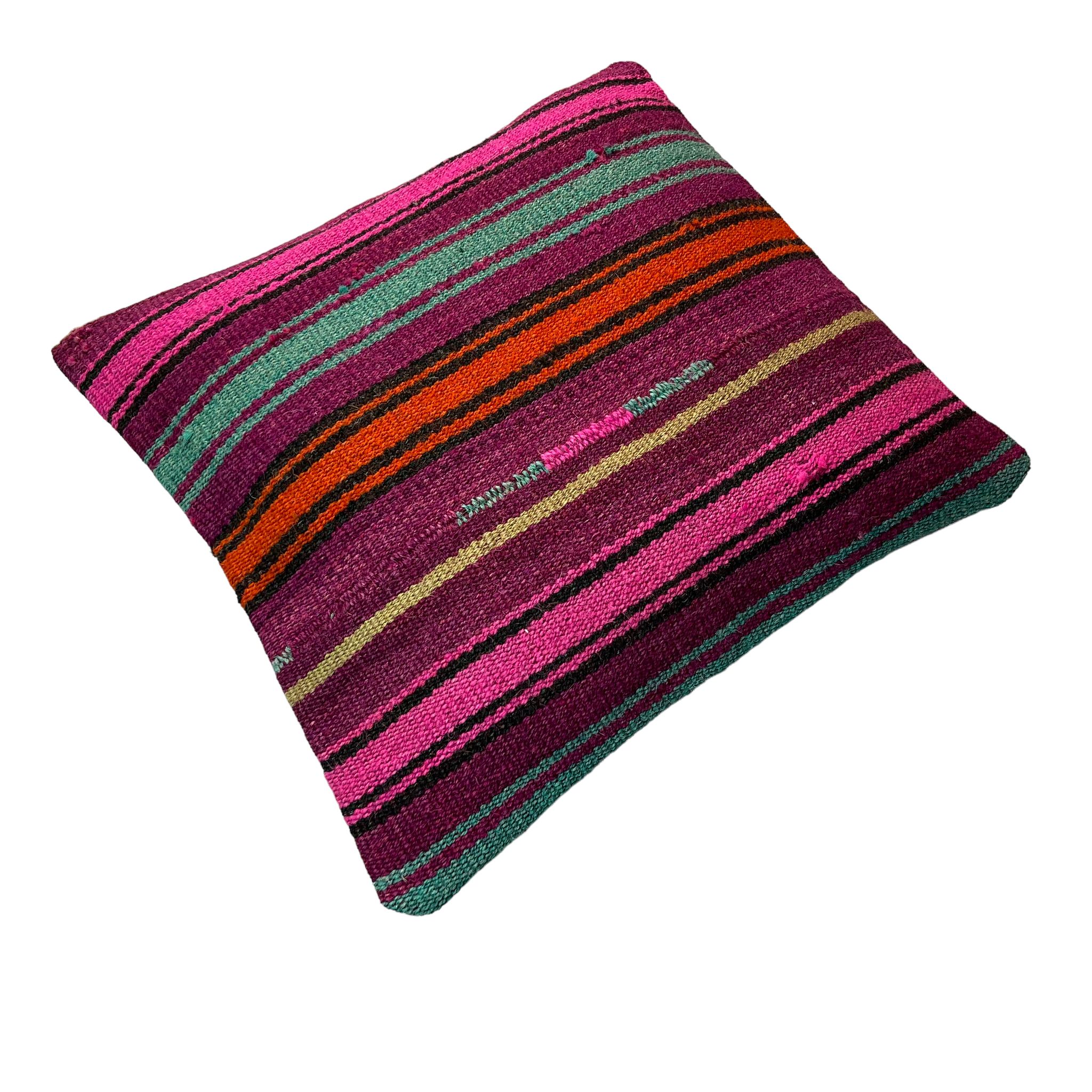 Vintage turkish kilim cushion cover , 40 x 40 cm