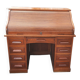 Old American desk in solid oak with S-shaped shutter