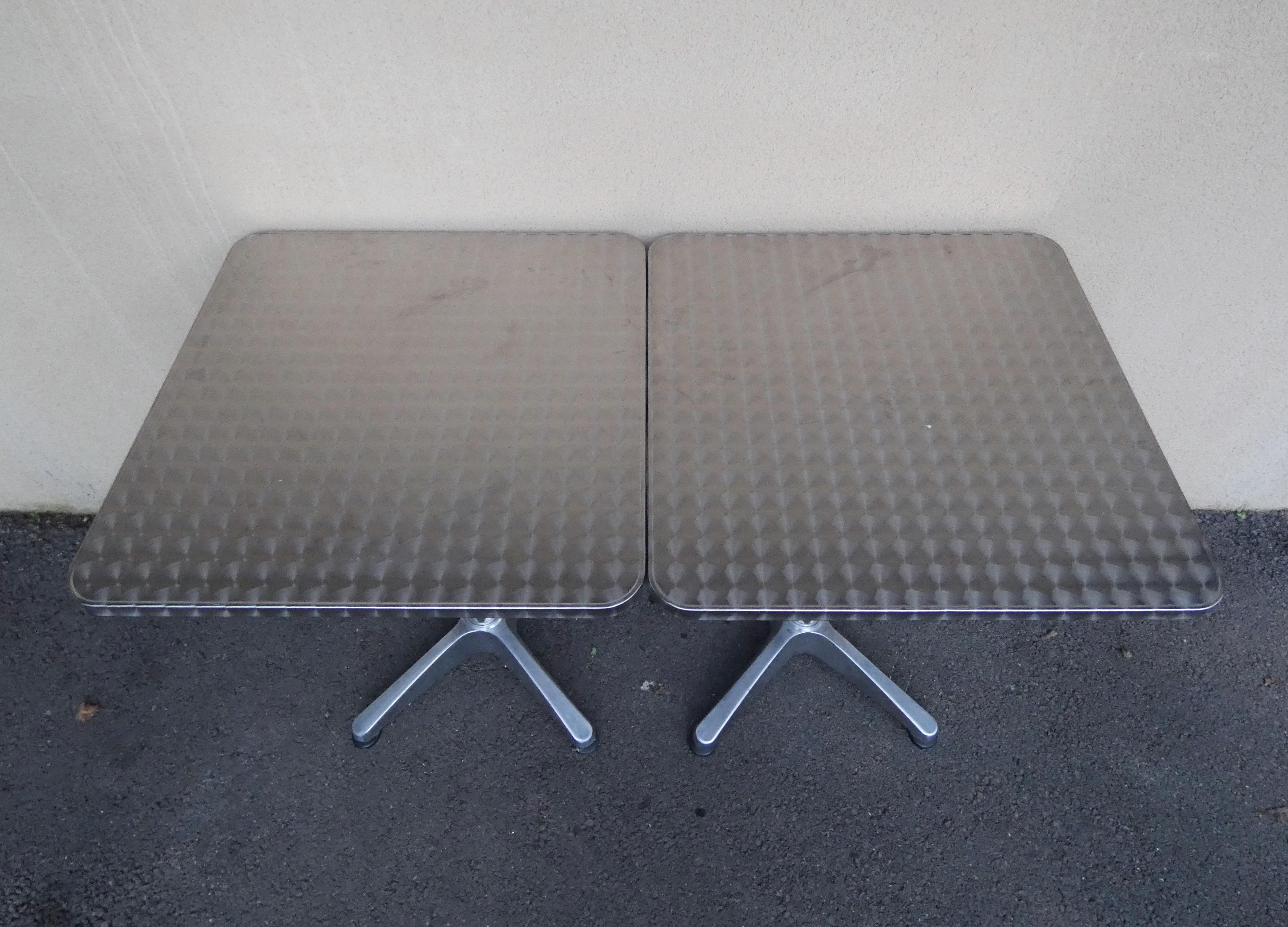 2 outdoor aluminum bistro tables garden terrace