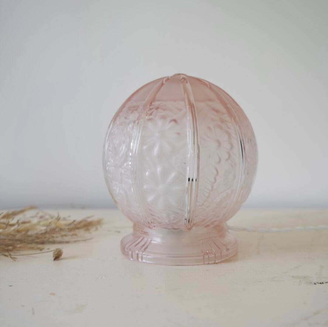 Art Deco pink glass lamp