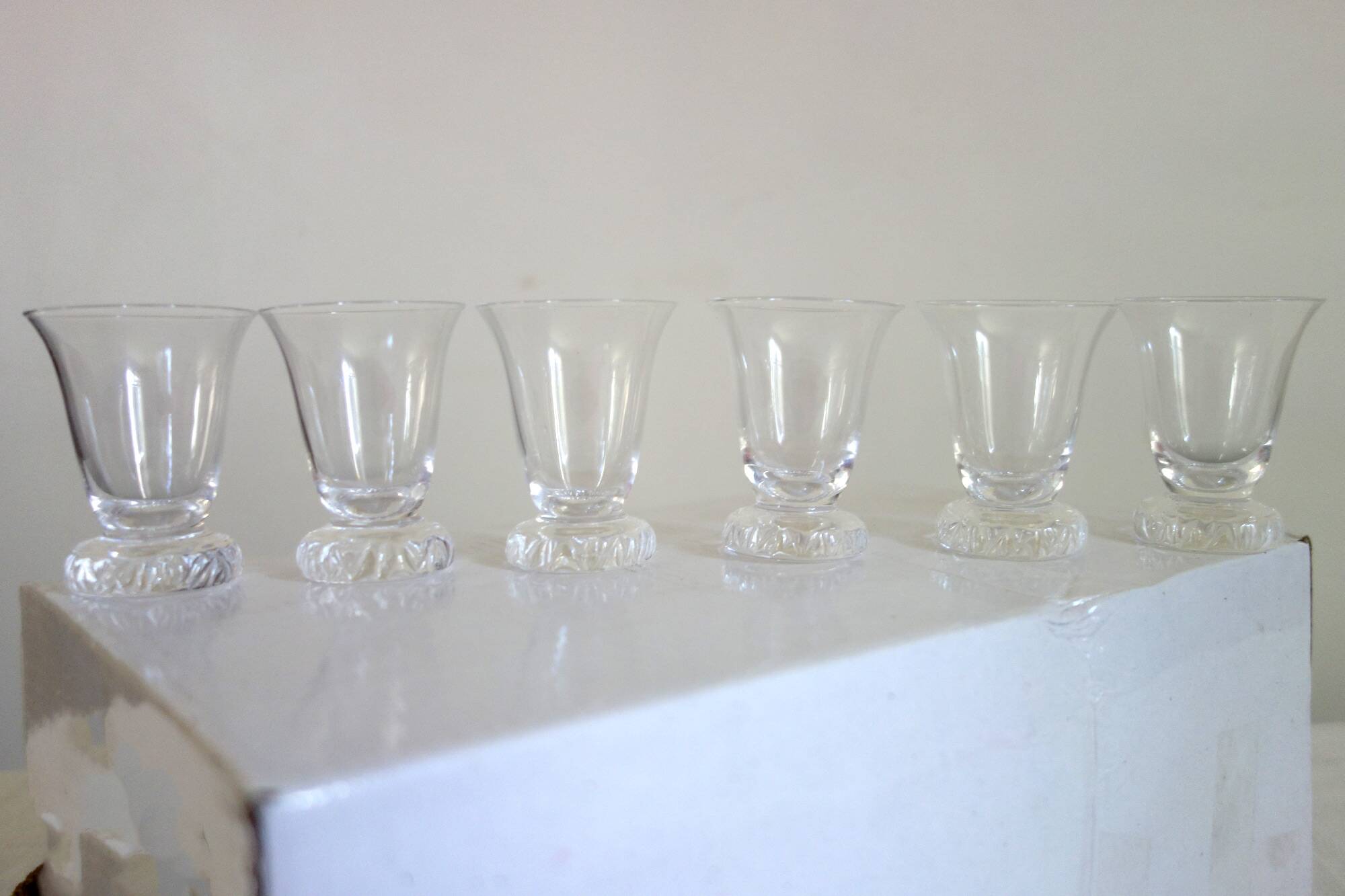6 Daum digestif glasses, Kim model, mid-20th century