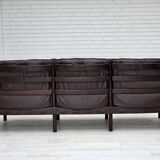 1970s, Scandinavian 3-seater sofa by Arne Norell, furniture leather.