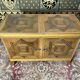 Vintage low sideboard in parqueted oak 1960