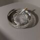 Transparent Murano Glass Ashtray with Asymmetric Thick Rim, 1970s Italian Retro Table Decor