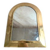 Vintage Moroccan wall mirror in brass, arch shape.