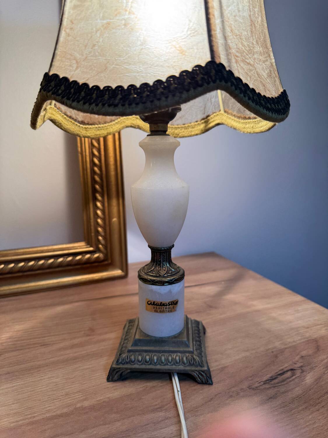 Pair of alabaster lamps