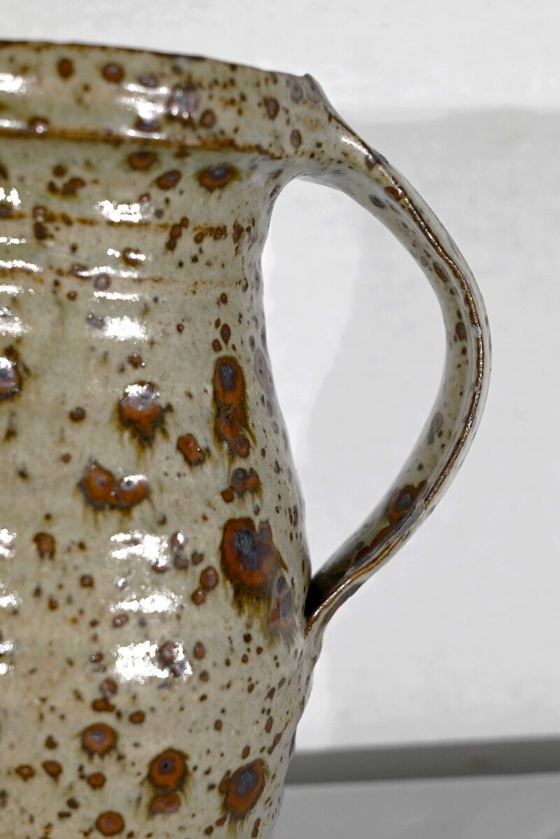 Enamelled stoneware pitcher, signed G. Tiffoche – XXth