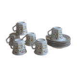 Set of 6 cups and saucers