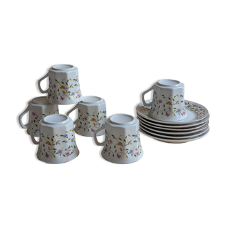 Ensemble de 6 tasses et soucoupes