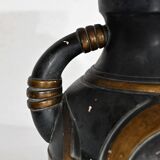 Terracotta vase anthracite and golden 1900