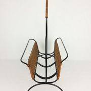 Rattan and metal magazine holder 1960