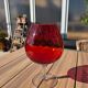 Giant glass 29 cm Empoli ruby red vintage blown glass