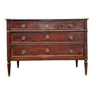 Antique Louis XVI style chest of drawers in Parisian style mahogany