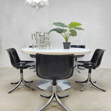 Midcentury dining office set Tecno 'Modus' chairs