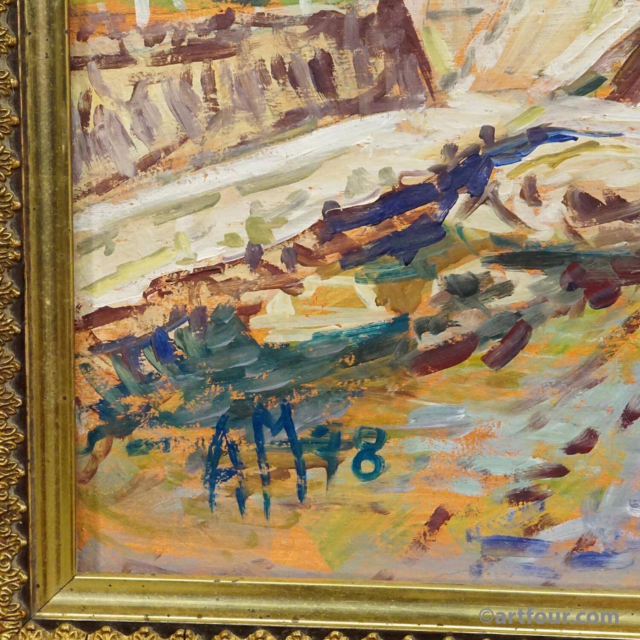 Oil painting by Alexander Michael – Bastia, Corsica, 1978