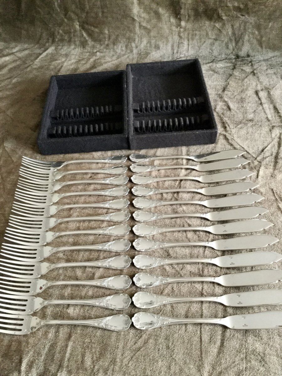12 Cutlery in Poisson Christofle Marly