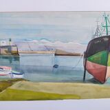 Watercolour by Michel Roubille, the island of Yeu 1981.