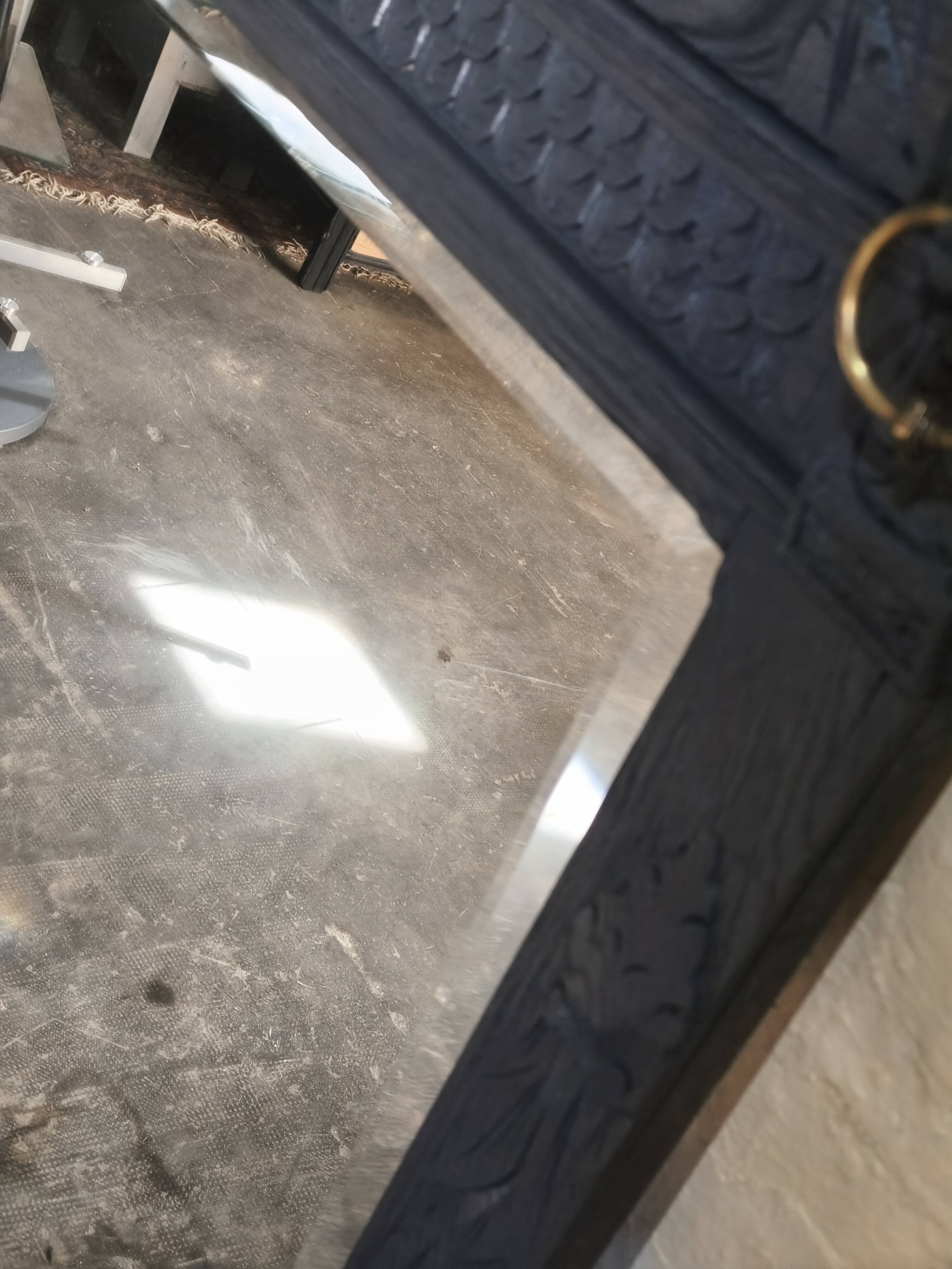 1920s mirror in dark grey painted oak