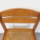 Chaise traîneau vintage en bois de hêtre et cannage des années 70 80