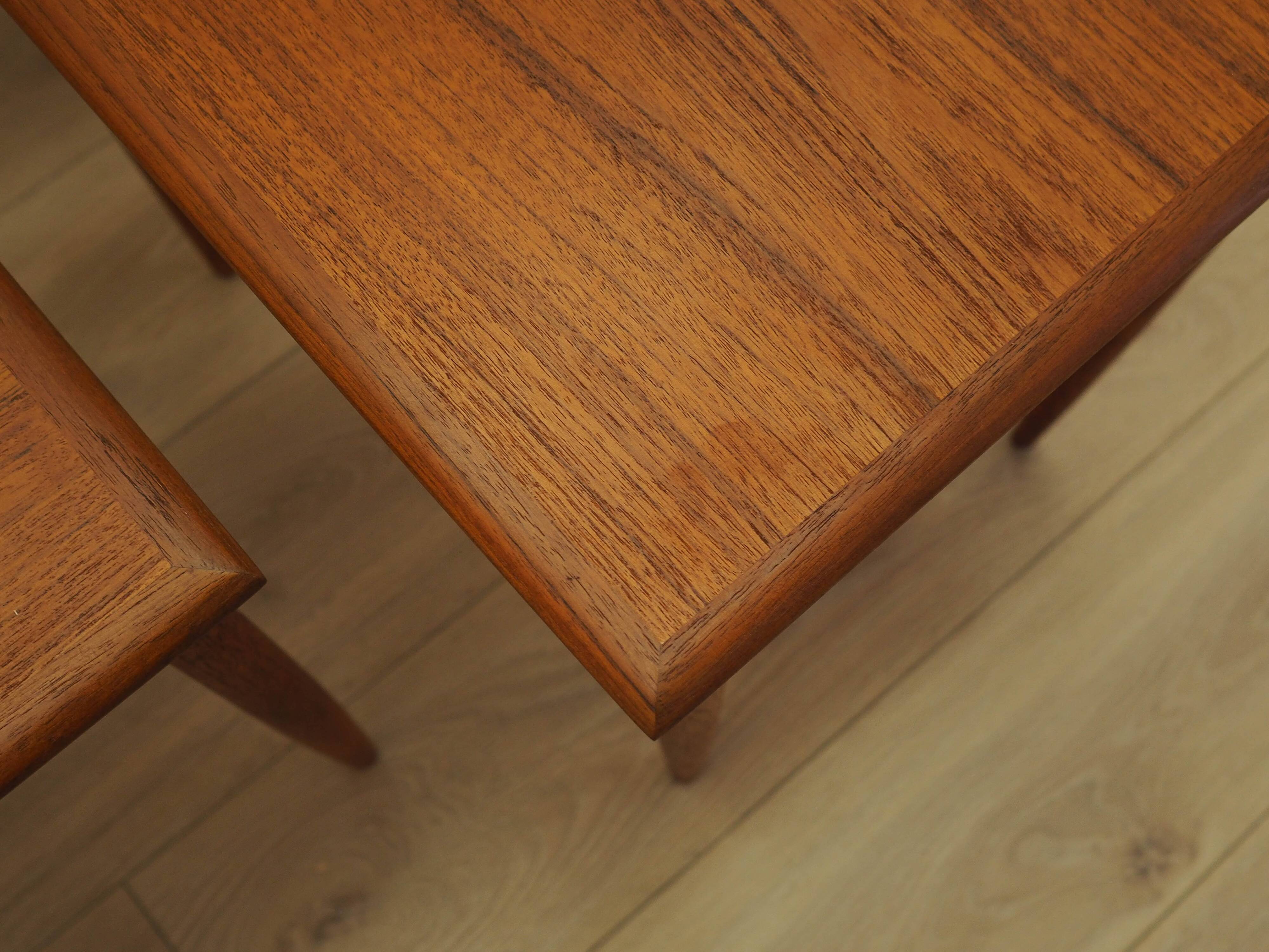 Nest of teak tables, Danish design, 1970s, made in Denmark