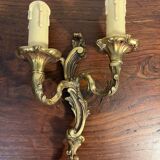 Pair of duo bronze wall lights