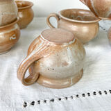 8 cups in vintage enamelled stoneware