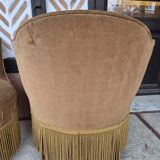 Pair of Napoleon III toad armchairs