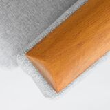 Fauteuil moderne du milieu du siècle, restauré, 1960, tissu gris clair