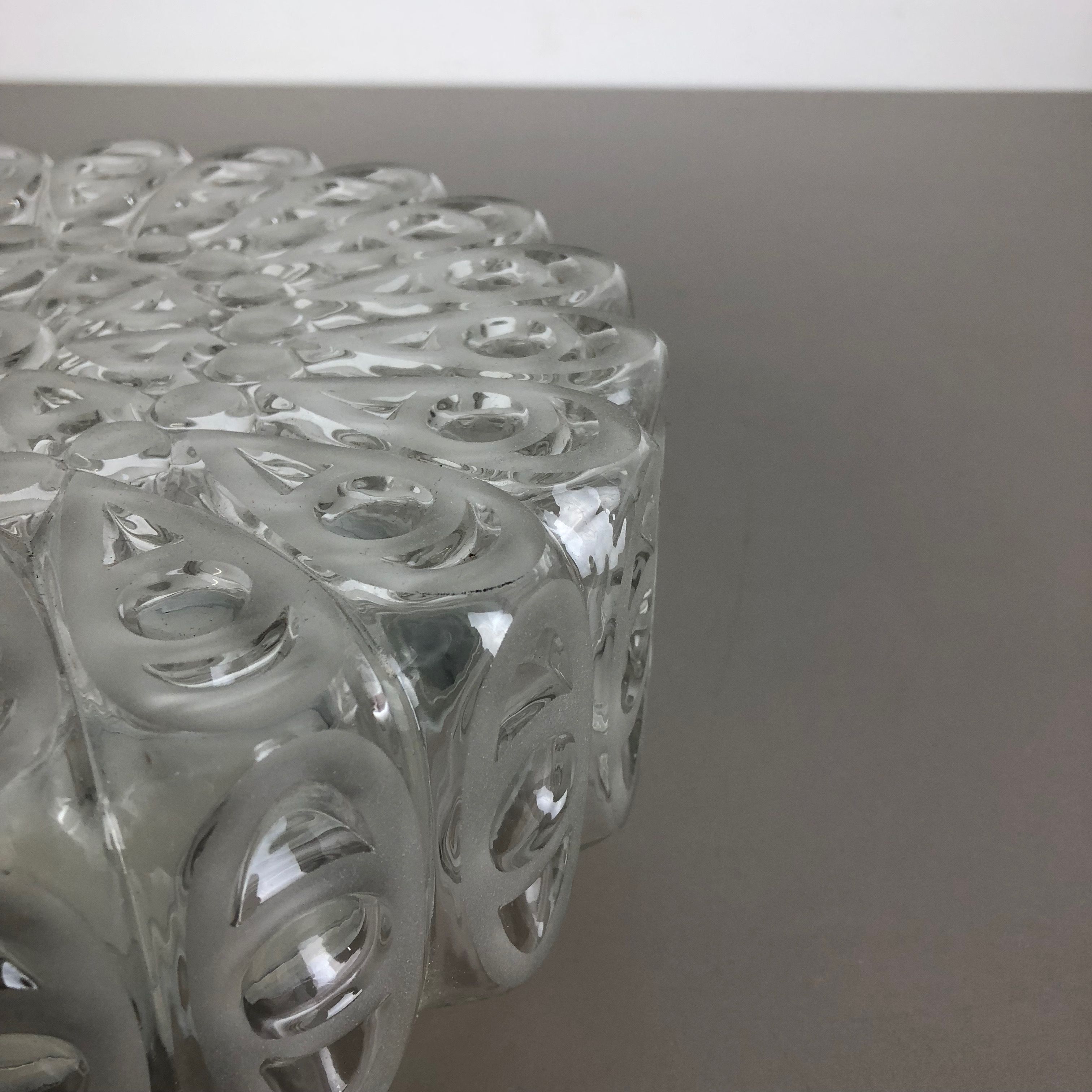 Modernist Floral Glass Wall Light Sconce Made by Hillebrand, Germany, 1970s