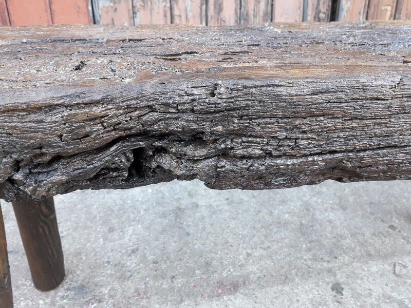 Massive wooden bench