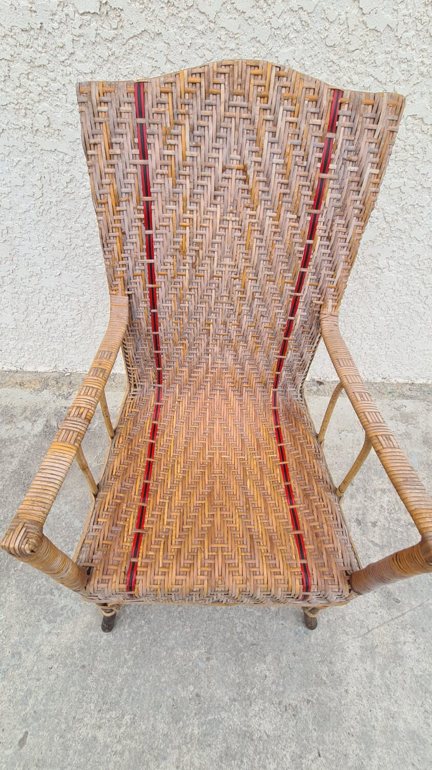 Rattan armchair "A la Girafe"