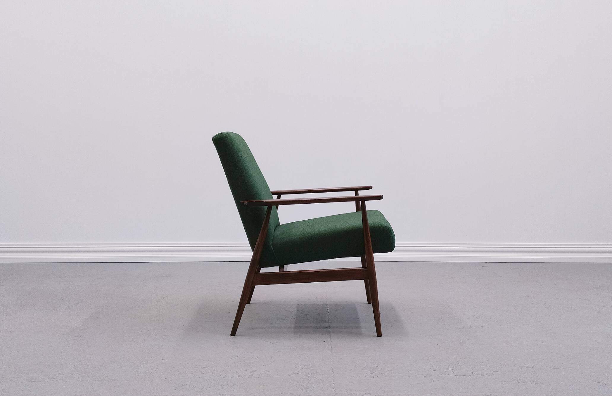 1960 Henryk Lis Mid Century Armchair in Green Tweed