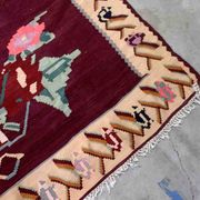 Romanian old carpet bessarabian handmade 207cm x 304cm 1960s