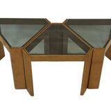 Vintage Set of 3 side tables by Porada Arredi, 1970s nesting tables design