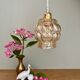 Vintage amber glass globe pendant lamp