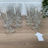 Set of 9 white wine glasses