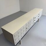 Antique geometric brutalist sideboard design from the 60s Musterring