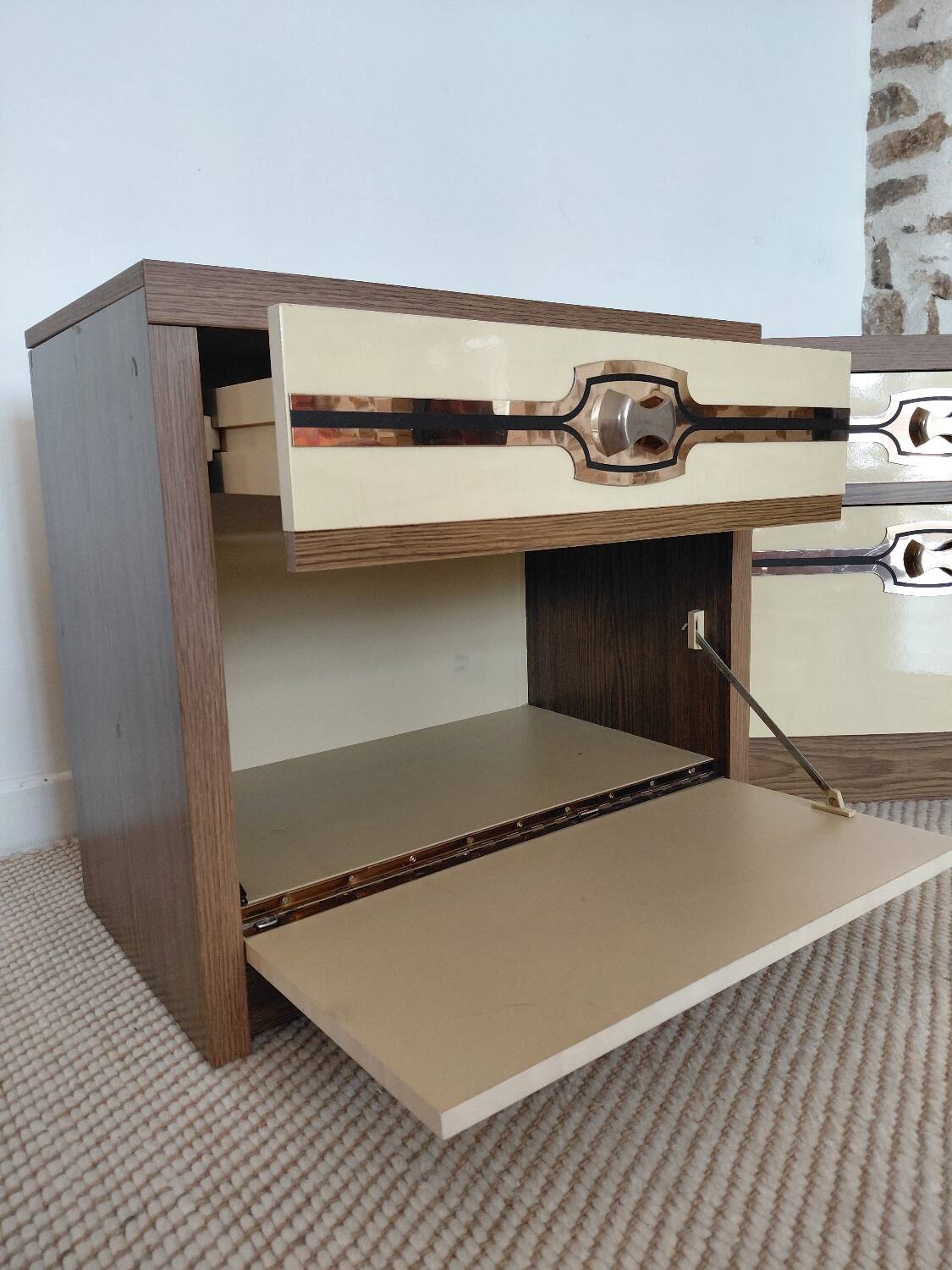 Paire de chevets "Rauch"-Icône Space Âge à double rangement (1970)