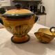 Souptureen and saucière, glazed terracotta, France, Provence