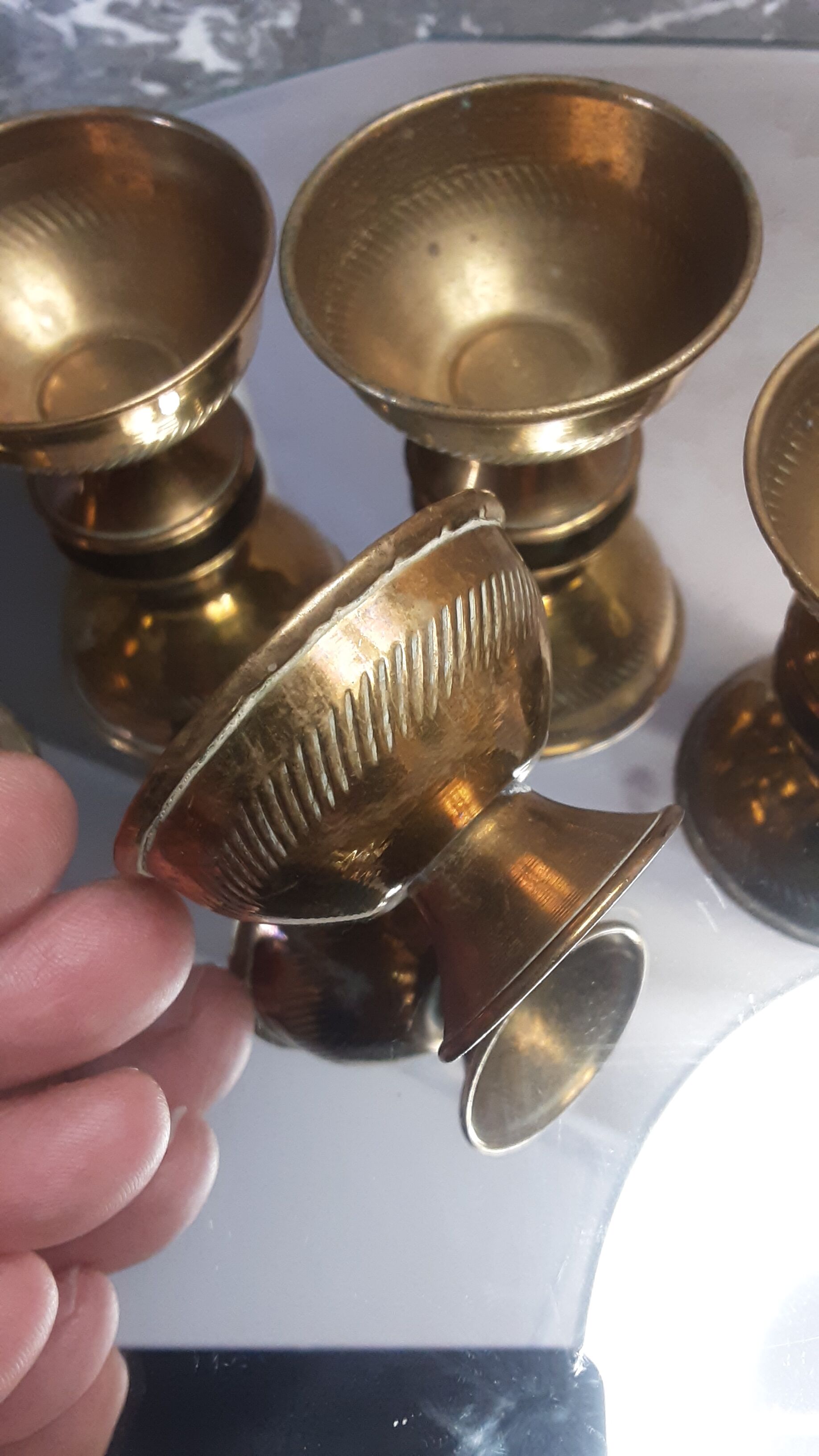 Small brass glasses - vintage